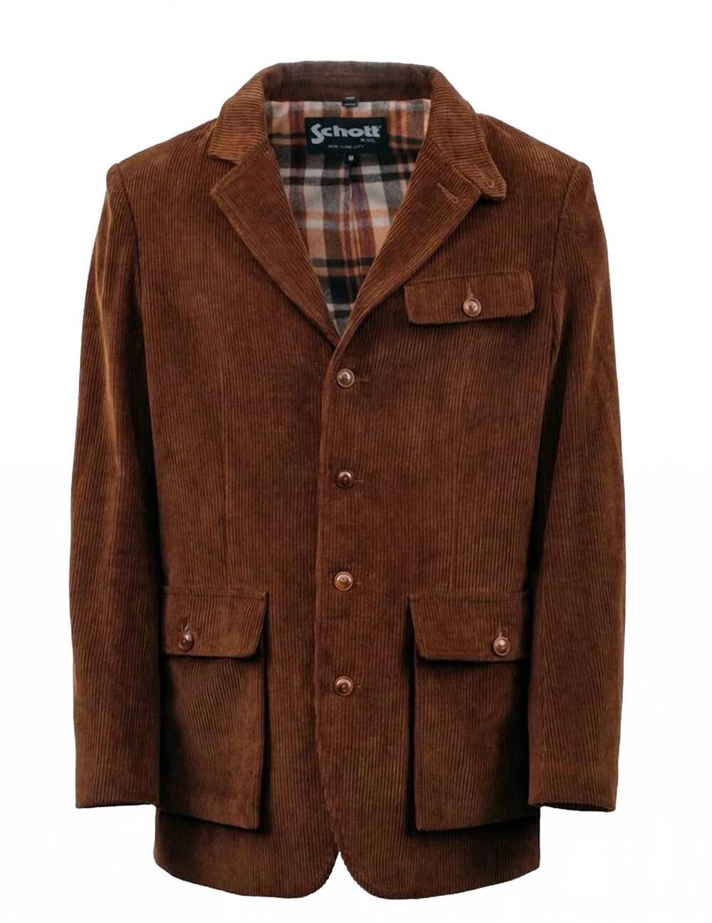 NEW SCHOTT N.Y.C. men's corduroy weekender blazer in brown